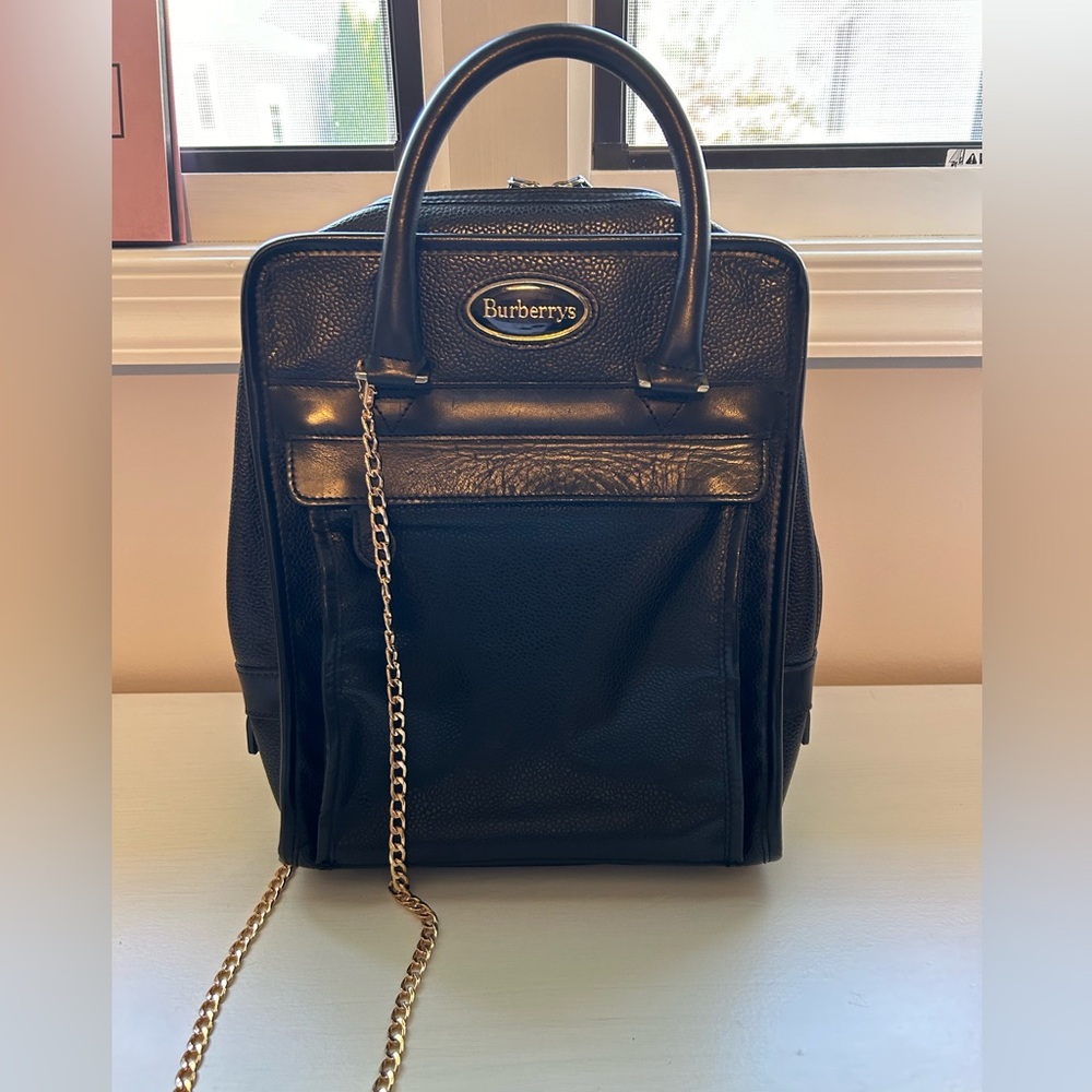 Vintage Burberry leather travel bag